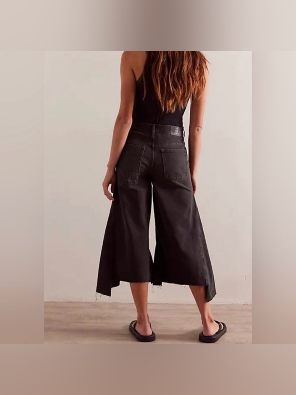We the Free Ripple Wide Leg Crop Jeans - Fade to Black - Size 30 - Picture 2 of 8
